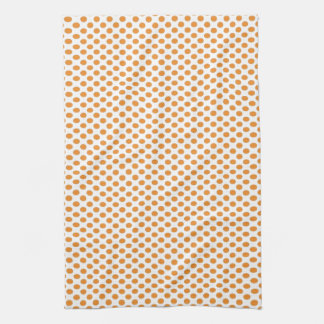 Linge De Cuisine Pois orange sur le blanc