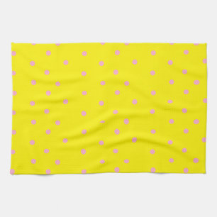 Linge De Cuisine Pois roses sur jaune