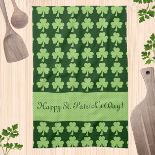 Linge De Cuisine Pois shamrock St. Patrick's Day Personnalisez