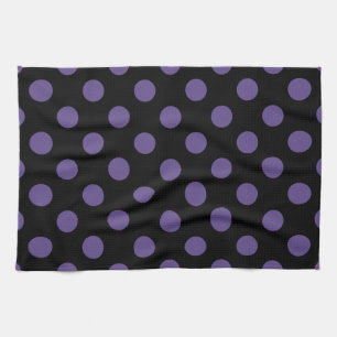 Linge De Cuisine Pois ultra violets en noir