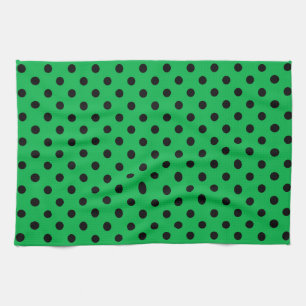 Linge De Cuisine Pois vert et noir