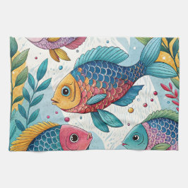 Linge De Cuisine Poisson arc-en-ciel sous-marin
