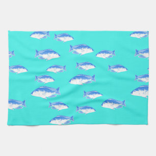 Linge De Cuisine Poisson bleu turquoise