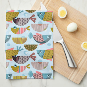 Linge De Cuisine Poisson rétro