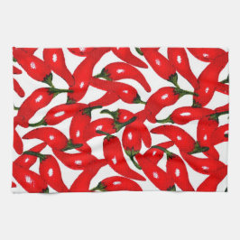 Linge De Cuisine Poivrons Rouge Chaud Épicé 