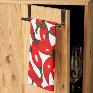 Linge De Cuisine Poivrons Rouge Chaud Épicé 