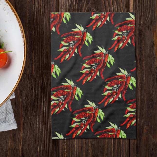 Linge De Cuisine Poivrons rouges vintages (Créateur téléchargé)