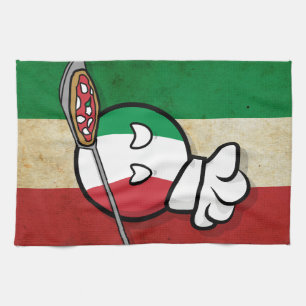 Linge De Cuisine Polandball - Italyball faisant la pizza
