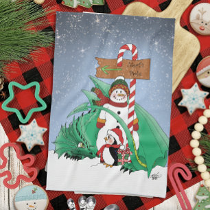 Linge De Cuisine Pôle Nord Bonhomme de neige Dragon Manchot Noël