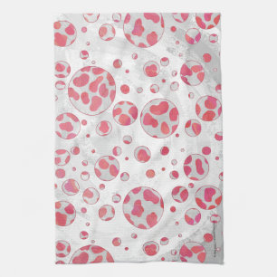 Linge De Cuisine Polka Dot Dalmatie rose et blanc