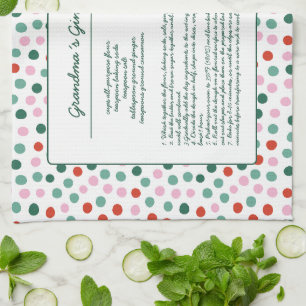 Linge De Cuisine Polka Dot Rose Green Recette Noël