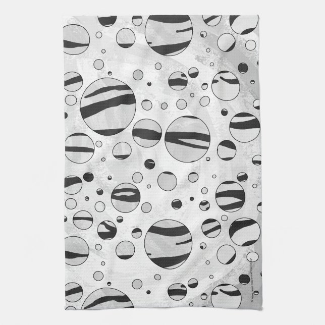 Linge De Cuisine Polka Dot Tiger noir et blanc (Vertical)