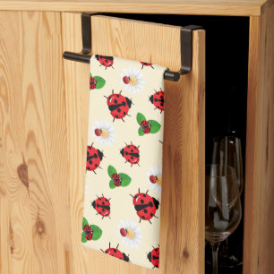 Linge De Cuisine Polka rouge mignon point Ladybug Fleur de margueri