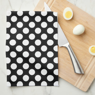 Linge De Cuisine Polkadot blanc sur Arrière - plan noir 2