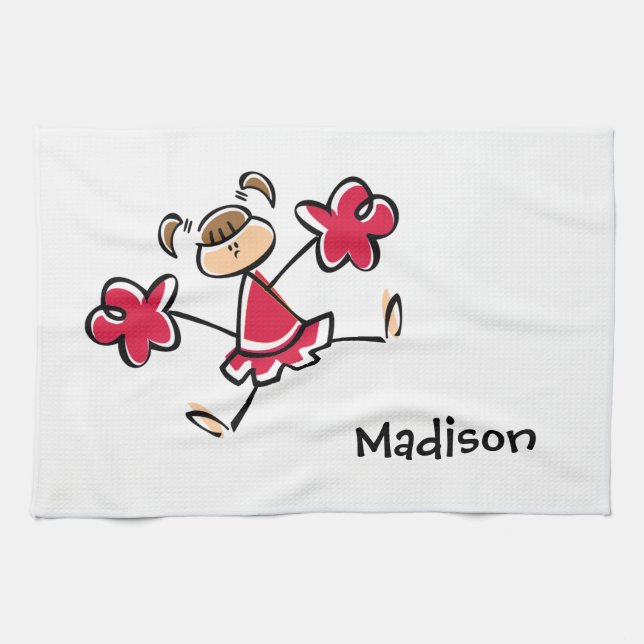 Linge De Cuisine Pom-pom girl rouge Crimson (Horizontal)