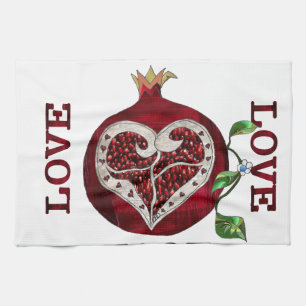 Linge De Cuisine Pomegranate Heart LOVE Valentine