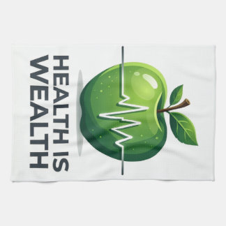 Linge De Cuisine Pomme avec Pouls de Battement de Coeur et la Santé
