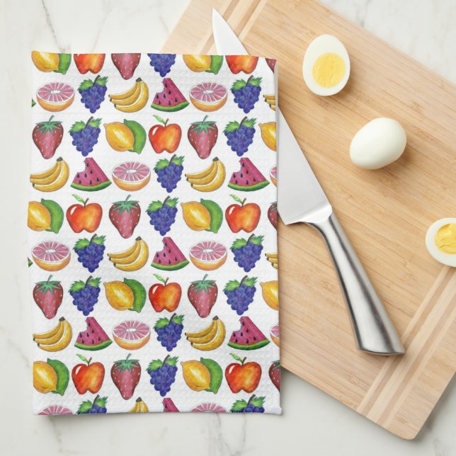 Linge De Cuisine Pomme Banane citron citron Lime Raisins Fruit Berr (Quart Plié)