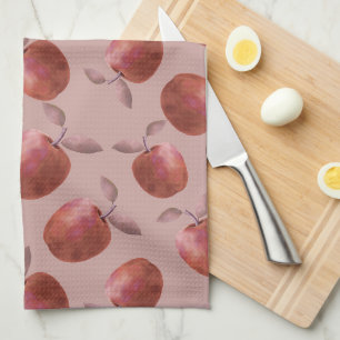 Linge De Cuisine Pommes d'hiver teintes rouges muettes