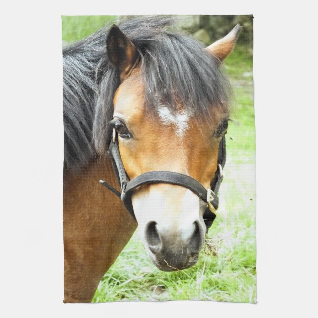 LINGE DE CUISINE PONEY BRUN MIGNON (Vertical)