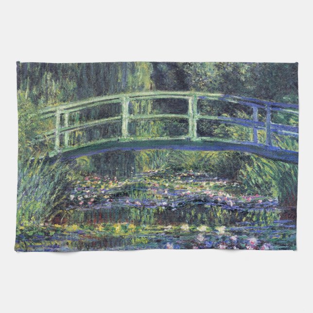 Linge De Cuisine Pont sur l'étang Nénuphar par Claude Monet (Horizontal)