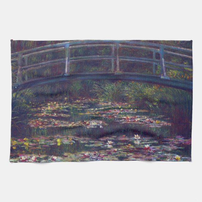Linge De Cuisine Pont sur l'étang Nénuphar par Claude Monet (Horizontal)
