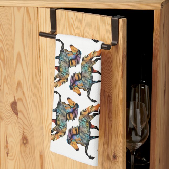 Linge De Cuisine Pop Art islandais Cheval  (Pliage en tiers)