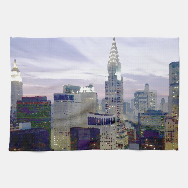 Linge De Cuisine Pop Art Oil Paint Effet New York (Horizontal)