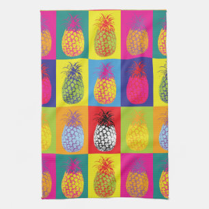 Linge De Cuisine Pop d'ananas rétro Bright Bold Cuisine Imprimer
