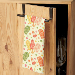 Linge De Cuisine Popsicles colorés d'aquarelle