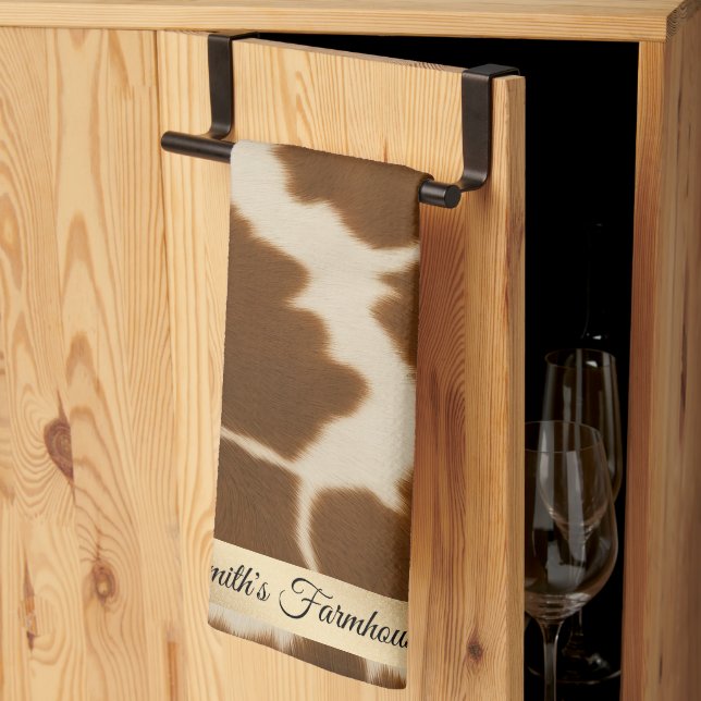 Linge De Cuisine Populaire Vache Faux Cuir Elégante Collection (Pliage en tiers)