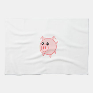 Linge De Cuisine Porc heureux de bande dessinée