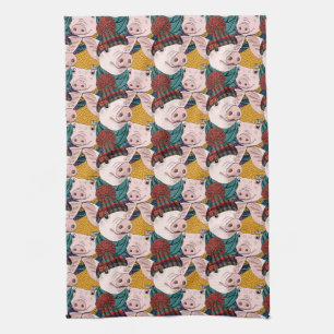 Linge De Cuisine Porcs avec le motif de casquettes