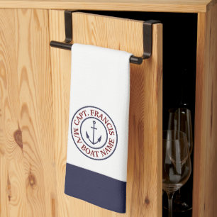 Linge De Cuisine Porte-serviettes personnalisées du capitaine Ancre