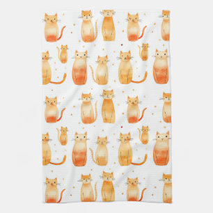 Linge De Cuisine Portes et chats orange mignons