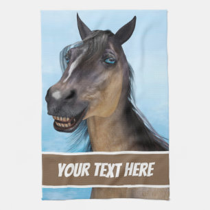 Linge De Cuisine Portrait artistique personnalisé d'un cheval avec