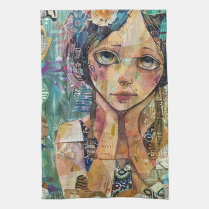 Linge De Cuisine Portrait d'art en collage multimédia (8)