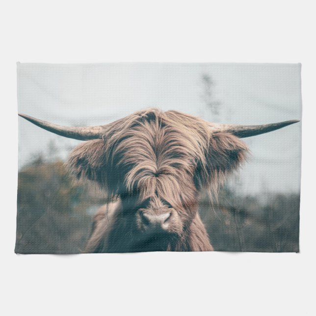 Linge De Cuisine Portrait de vache Highland (Horizontal)
