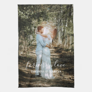 Linge De Cuisine Portrait Mariage personnalisé Calligraphie moderne