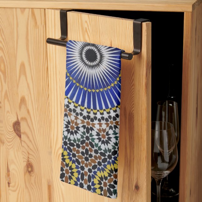 linge de cuisine portugais motif azulejo (Pliage en tiers)