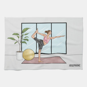 Linge De Cuisine Pose du danseur Yoga Natarajasana Nom personnalisé