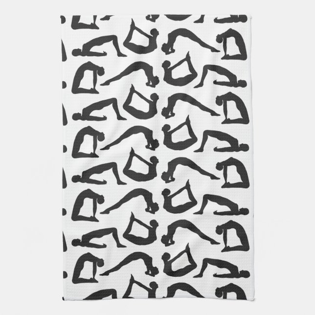 Linge De Cuisine Positions de yoga Silhouettes (Vertical)