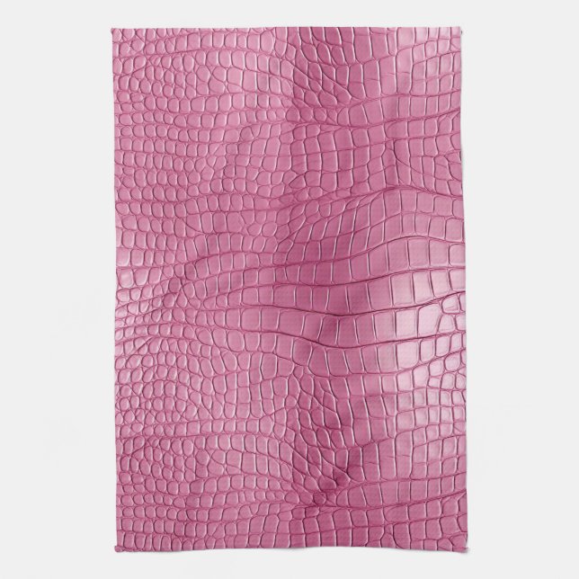 Linge De Cuisine Poster de animal d'alligator rose Faux (Vertical)