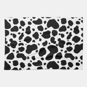 Linge De Cuisine Poster de animal noir et blanc de motif de taches
