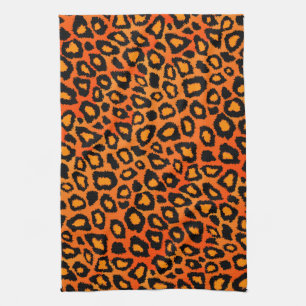 Linge De Cuisine Poster de animal orange noir et lumineux de