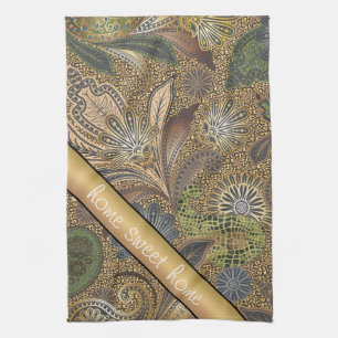 Linge De Cuisine Poster de animal Paisley Motif