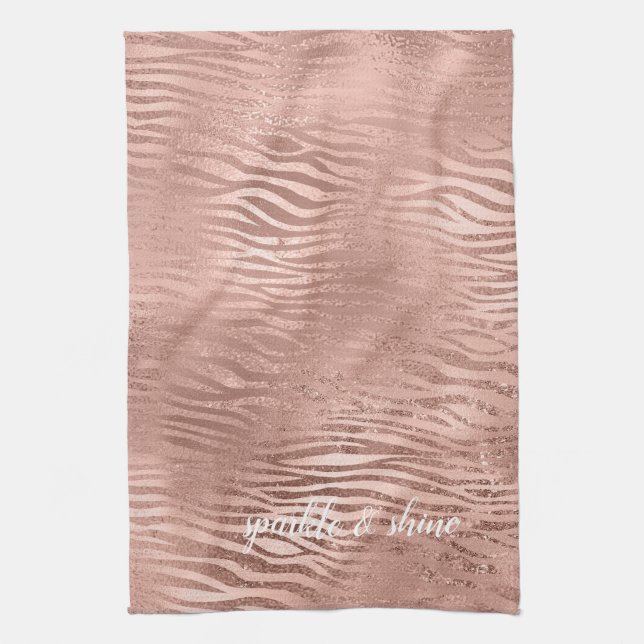 Linge De Cuisine Poster de animal rose Gold Zebra (Vertical)
