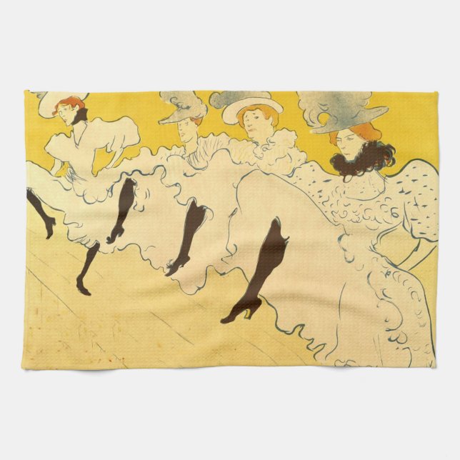 Linge De Cuisine Poster de la fille dansante Jaune Toulouse Lautrec (Horizontal)