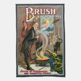 Linge De Cuisine Poster magique vintage, Brosse, Roi des sorciers