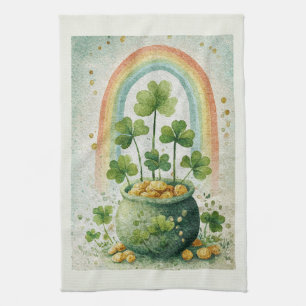 Linge De Cuisine Pot de Gold et Arc-en-ciel Vintage